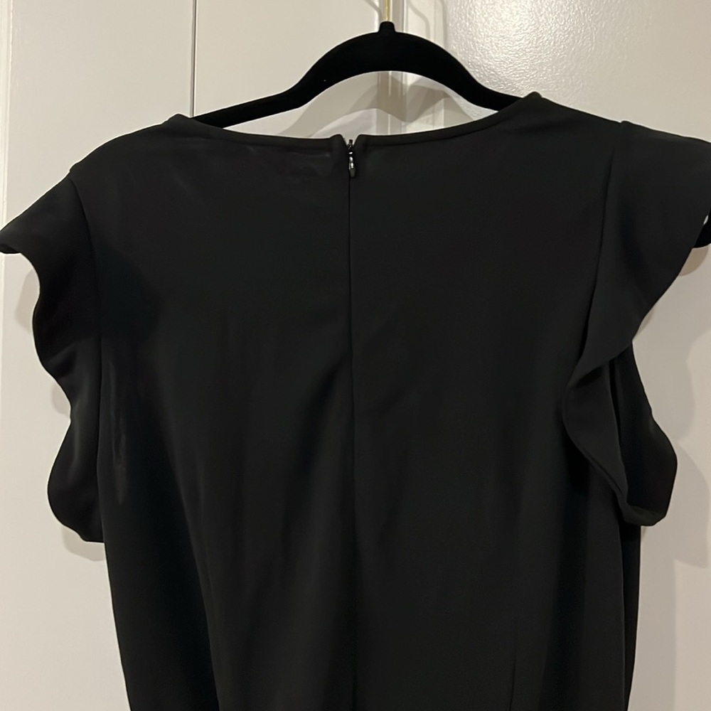 NWT BTFBM women jumpsuit crew neck ruffle sleeve belted wide leg size M - Picture 10 of 15